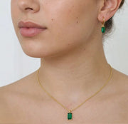 emerald birthstone necklace gold minimalist jewelry birthday gift for women may Wedding necklace